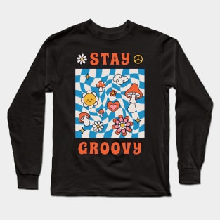 Stay groovy retro vintage 70s 80s aesthetic Long Sleeve T-Shirt